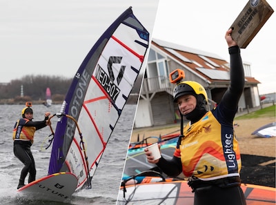 Prachtig onthaal op Brouwersdam voor Max Shytikov, die dit jaar liefst 10.000 kilometer surfte