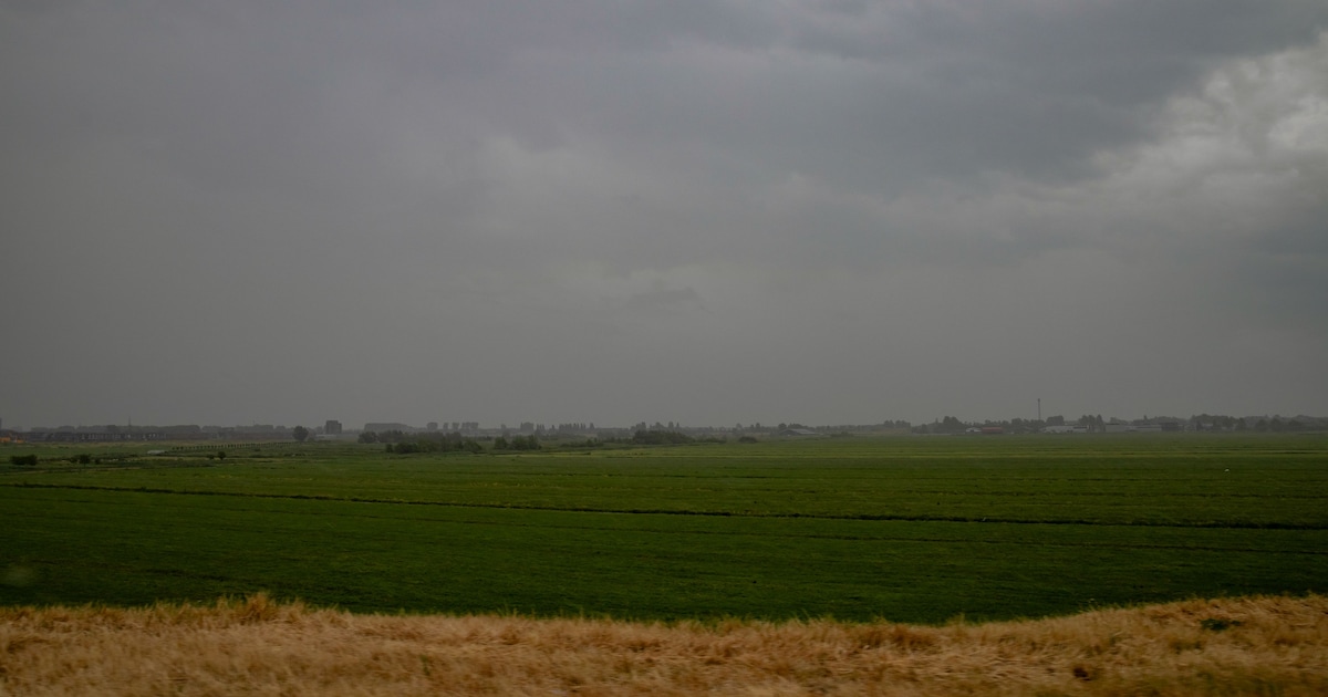 Zwaar bewolkt met wat lichte regen in Terneuzen in de ochtend
