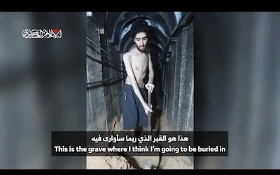 Familie geeft video vrij van Hamas-gijzelaar: ‘Dit is het graf waarin ik denk dat ik begraven word’