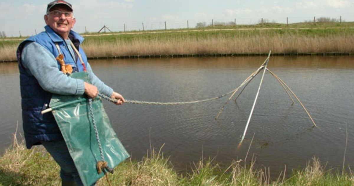 Het einde van de pret voor vissen met een kruisnet
