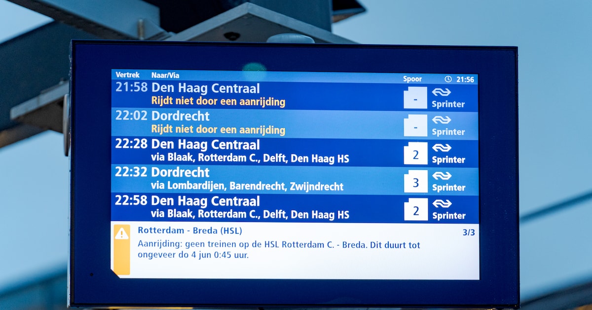 Geen treinen tussen Rotterdam Centraal en Lombardijen wegens aanrijding, ook geen treinen vanaf de K