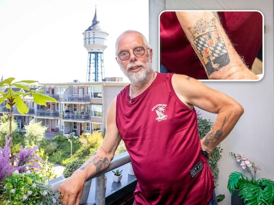 Trotse Goesenaar Eric zette televisietoren, watertoren én wapen van Goes op zijn armen