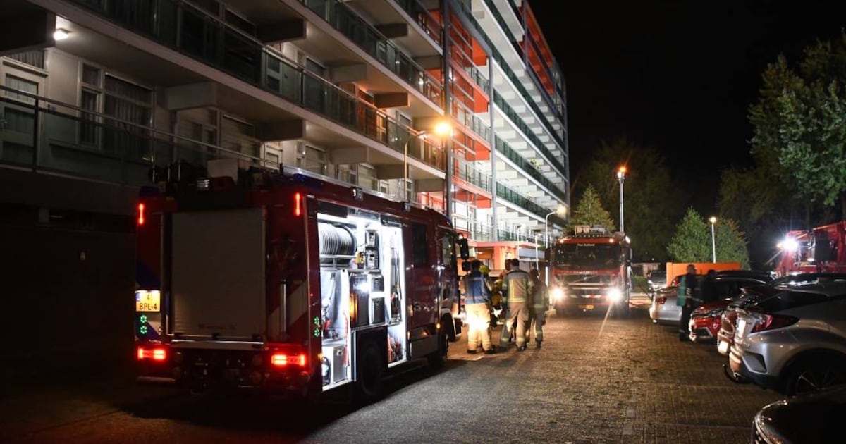 Brand in zeven verdiepingen hoge flat in Terneuzen: flat ontruimd, één bewoner overleden