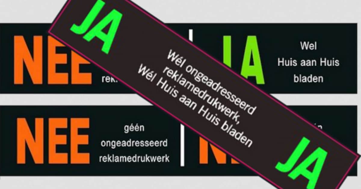 Vlissingen volgt Middelburg en Veere: alleen nog folders voor wie een ja/ja-sticker plakt