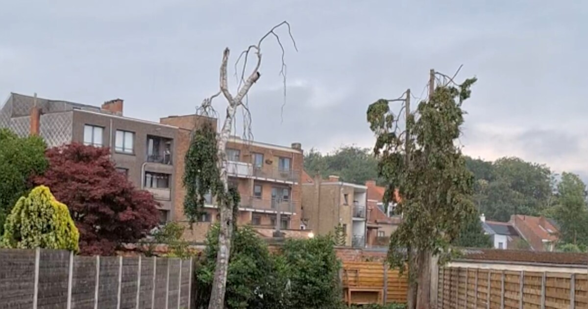 Hevige regenval en onweer in Sint-Kruis Brugge