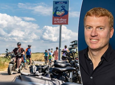 Strandgangers schuifelen erover met hun koelbox, terwijl snelheidsduivels voorbijrazen.
