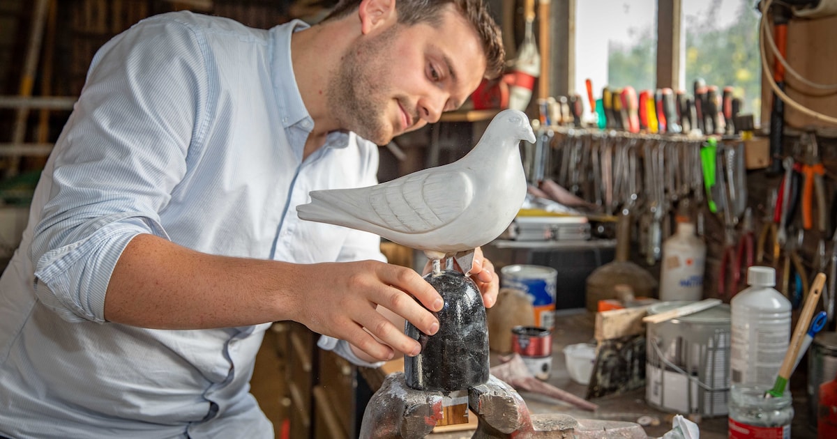Rottende duif op monument gered van de ondergang