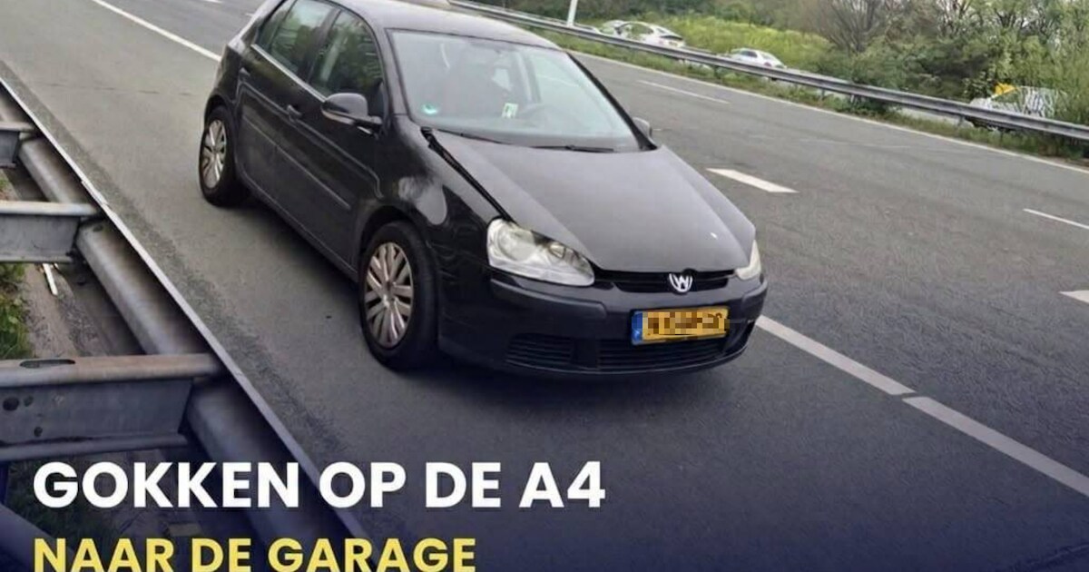 Bestuurder riskeert uitzetting door snelwegrit met open motorkap ...