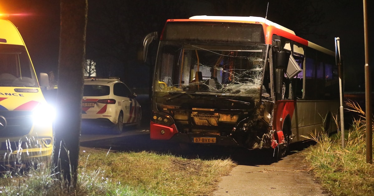 Meerdere gewonden bij botsing tussen lijnbus en auto in Steenbergen, traumahelikopter ingezet
