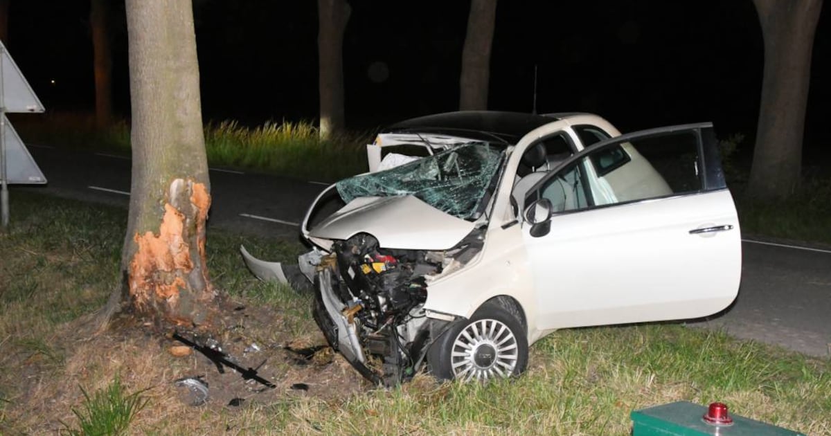 Auto volledig in de kreukels na eenzijdig ongeluk in Scherpenisse.
