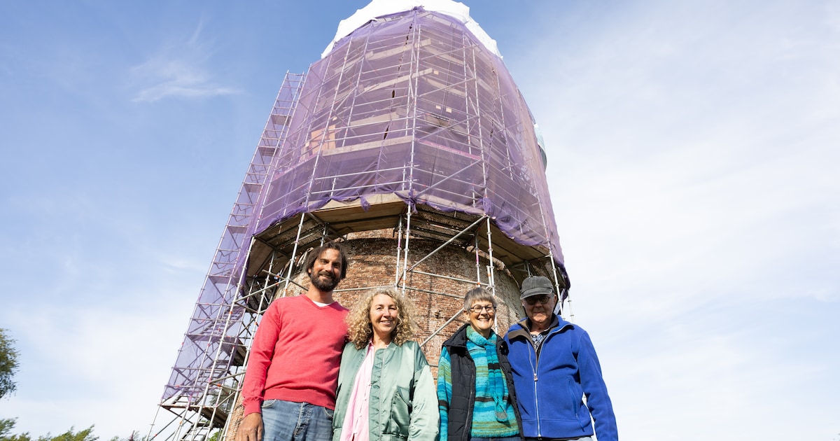 Restauratie karakteristieke molen zonder wieken in Nieuwvliet