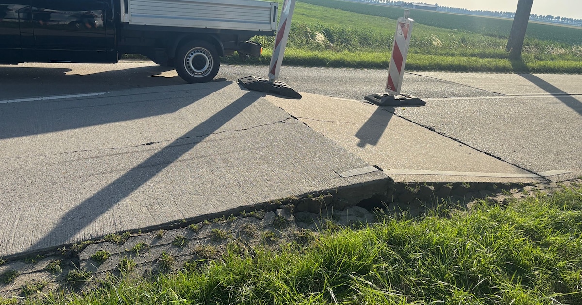 Hitte veroorzaakt schade aan weg bij Poortvliet