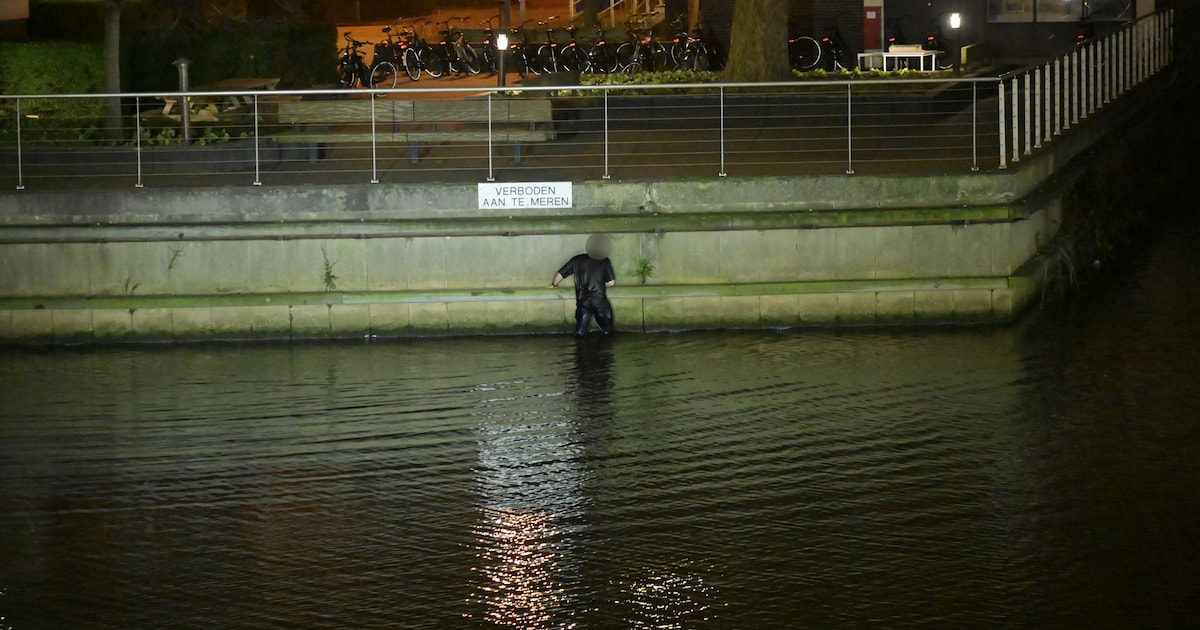 Man springt in singel in Breda, boa’s schieten te hulp