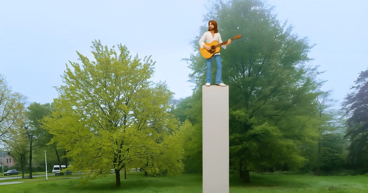 Ruim 6 meter hoge ‘Eric Clapton’ moet Roosendaals park weer hippiegevoel geven