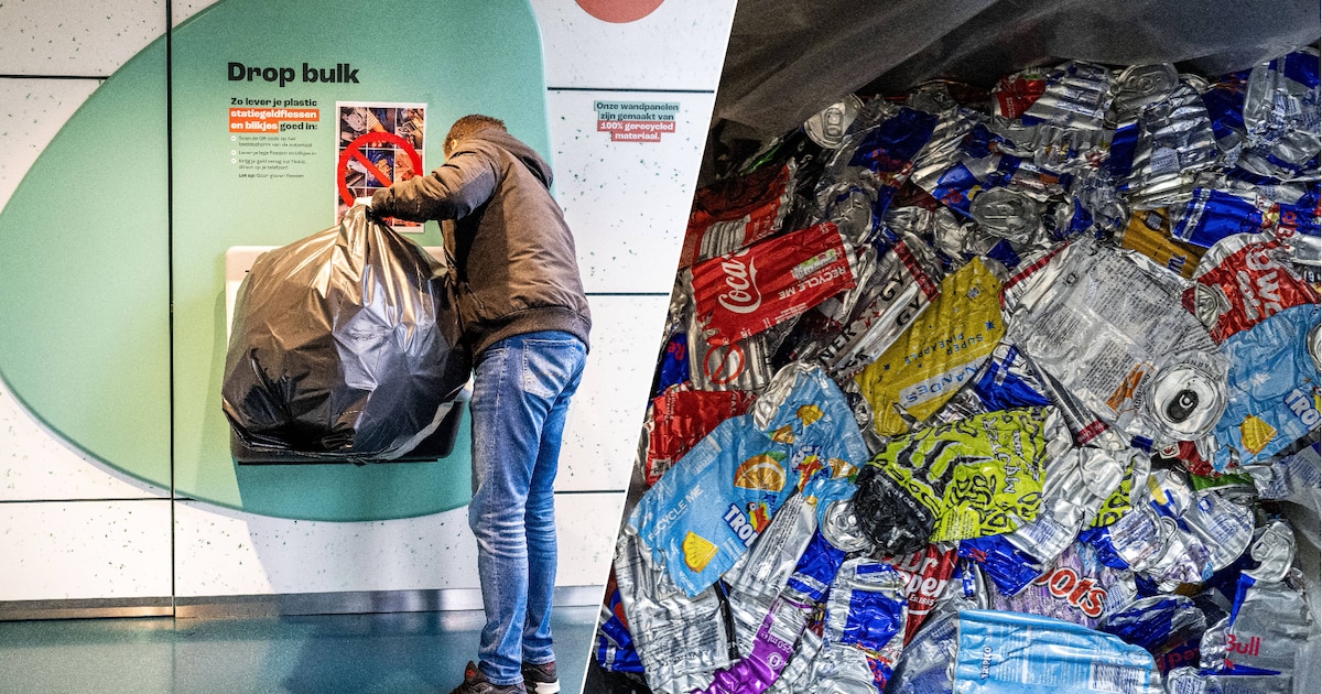 Statiegeldmachine maakt het eenvoudiger om blikjes en plastic flessen in te leveren in Schiedam