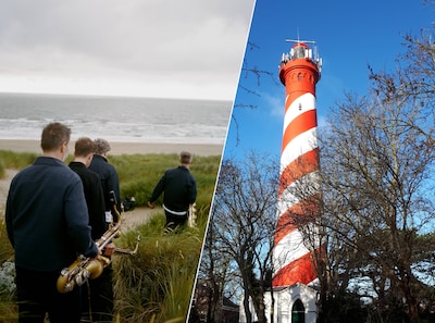 Muzikale primeur op de landingsbaan: ‘De vuurtoren van Haamstede is onze dirigent’
