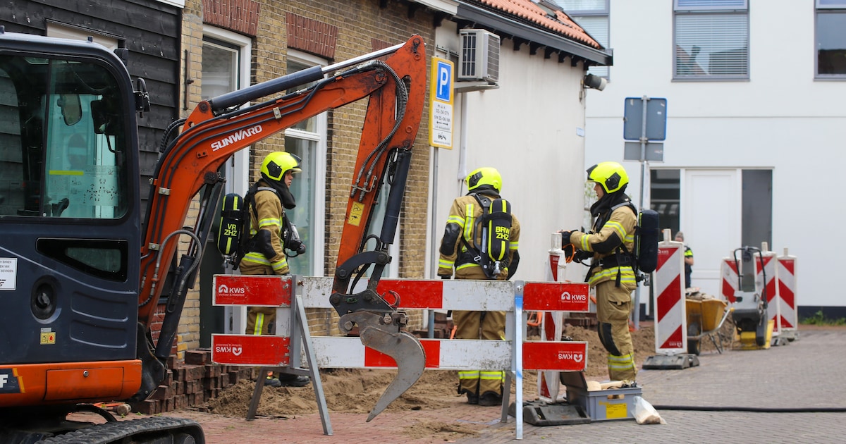 Gasleiding geraakt bij werkzaamheden op Talmastraat in Hardinxveld-Giessendam
