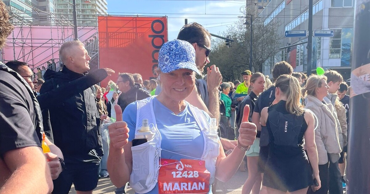 Zo liep Marian de Rotterdamse marathon: ‘Wat een beproeving’
