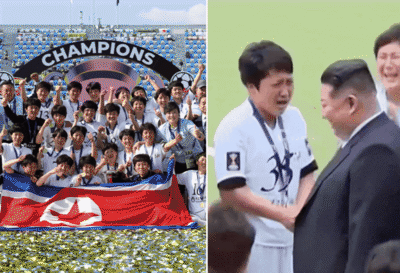 Noord-Koreaanse voetbalsters huilen (en springen) van geluk bij felicitatie van Kim Jong-un