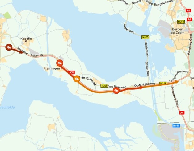Monsterfile op de A58: 25 kilometer | Regio | PZC.nl