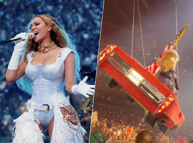 Beyoncé zingt vanuit vliegende auto, maar dan komt die plots scheef te ...