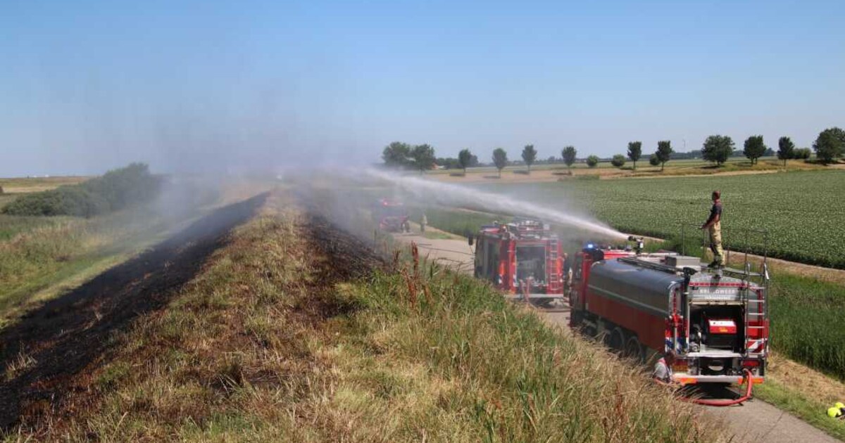 Brandweer blust flinke natuurbrand in Wissenkerke
