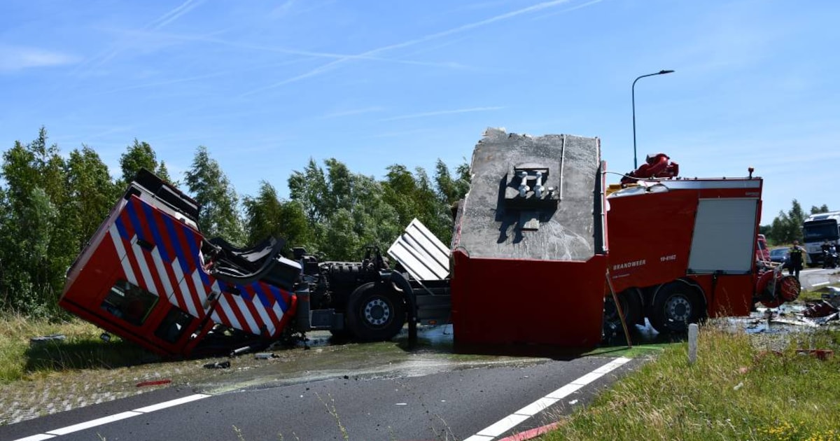Ravage na ernstig ongeval met brandweerwagen op de N62 bij Hoek: weg weer open